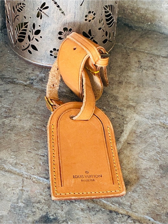Louis Vuitton Other - Vintage Louis Vuitton Vachetta Leather Luggage Tag & Poignet Handle Keeper Set